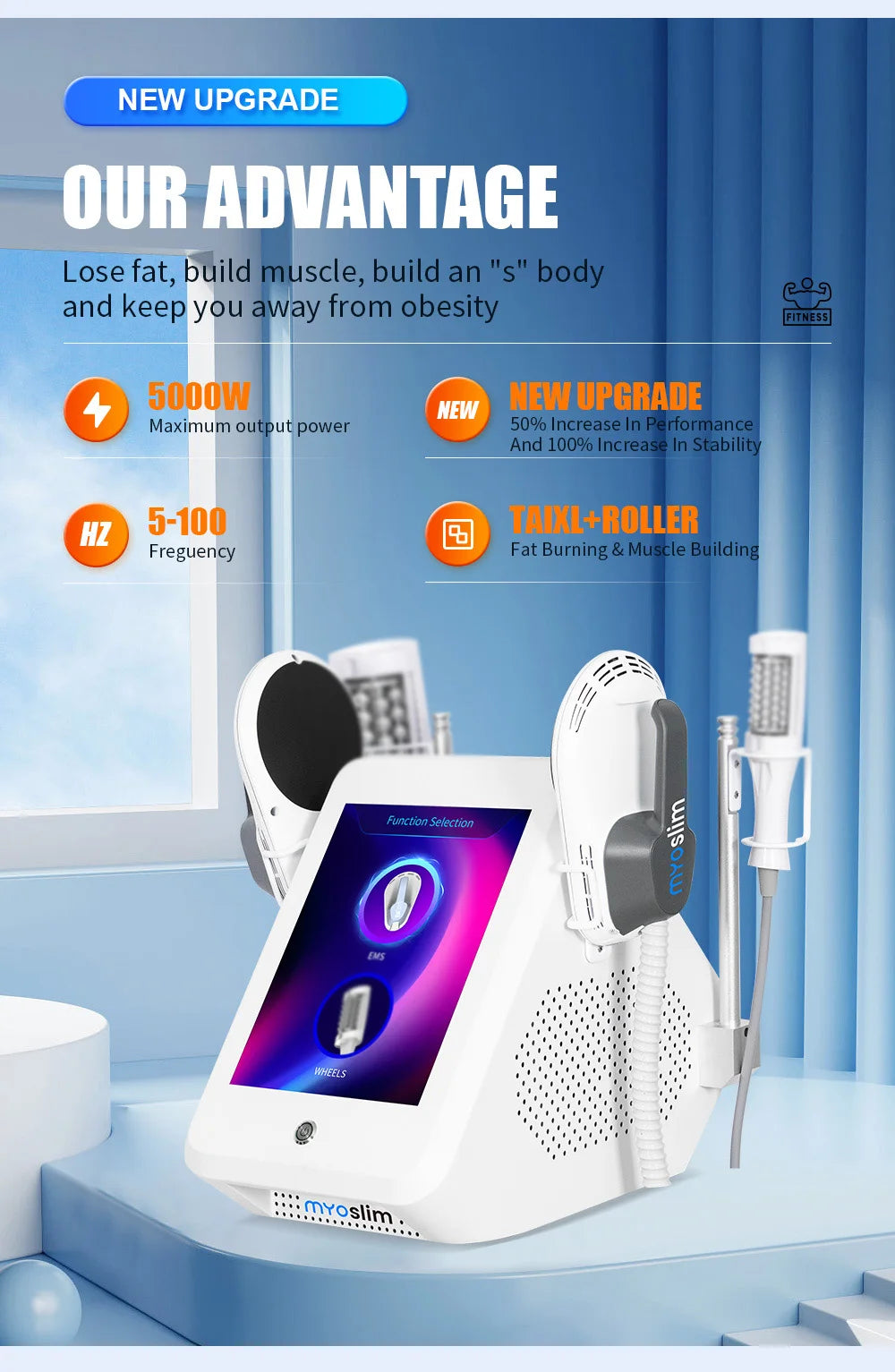 EMS RF Body Contouring Machine with 4 Handles | Tidesmit Pro Series Body Shaping Massage Equipment Tidesmit