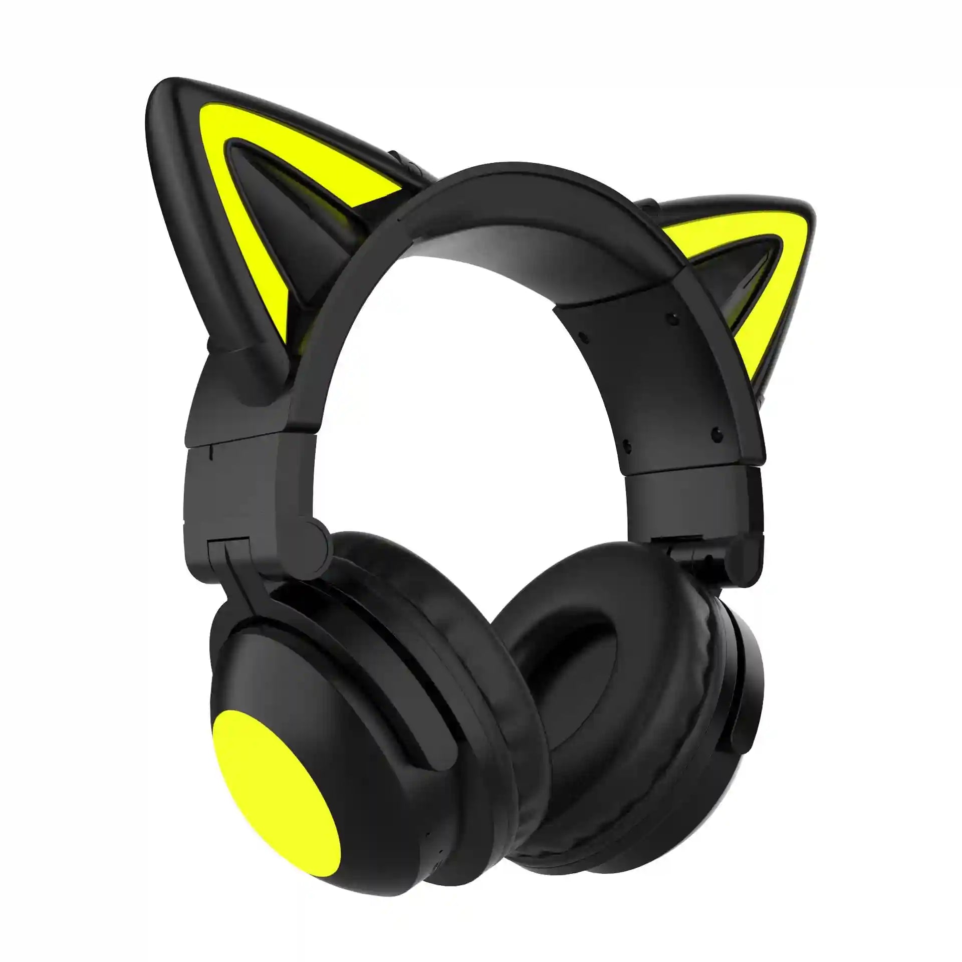 Wireless Cat Ear Headphones with RGB LED - Low Latency Audio Black Tidesmit