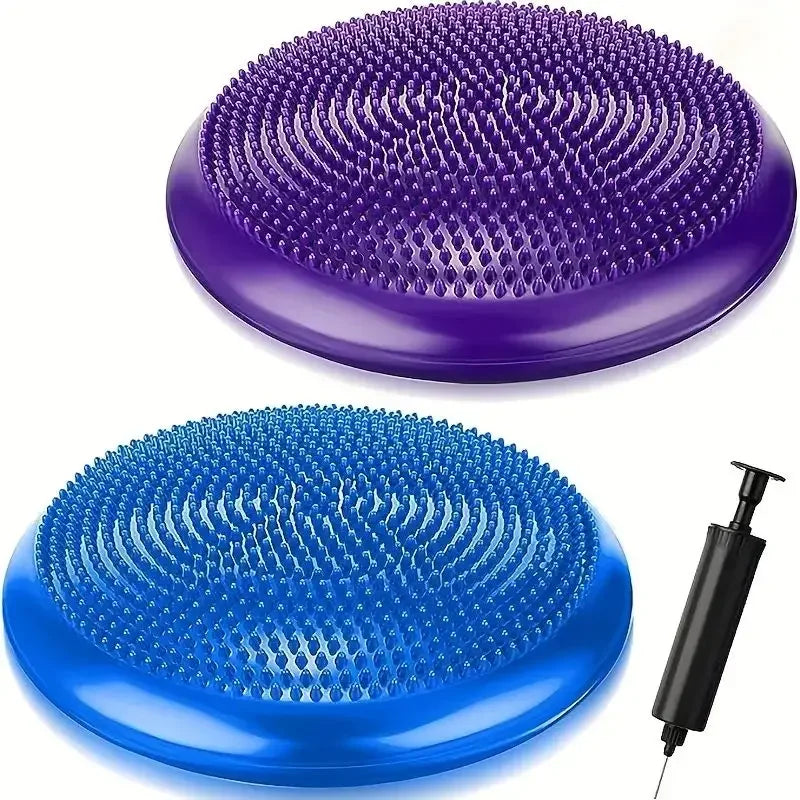 Anti-burst Inflatable Balance Pad Thickened Massage Cushion for Yoga Pilates Home Office Workout Therapy `