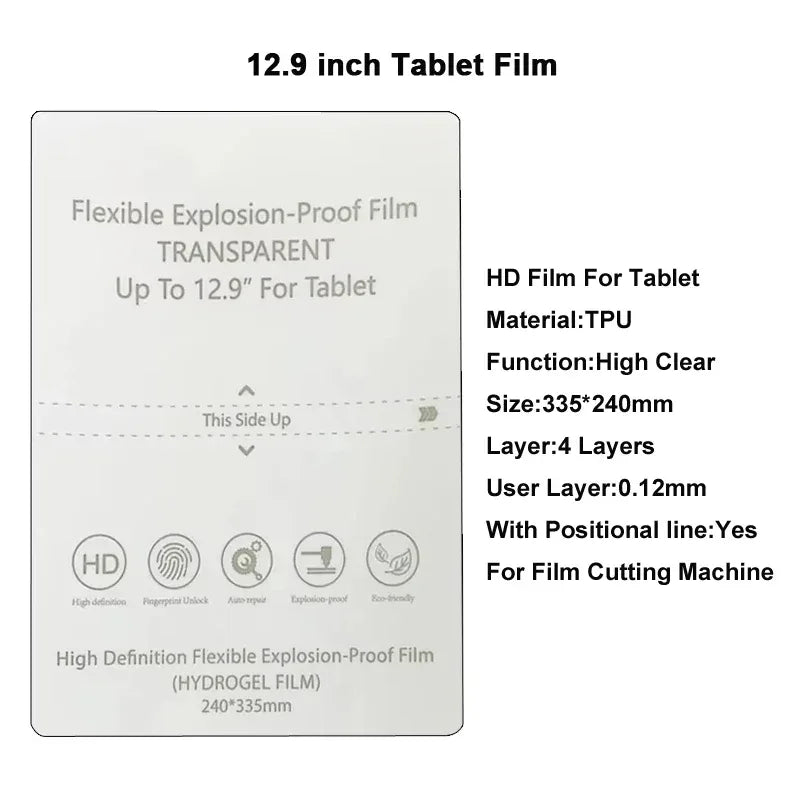 Tablet Screen Protector TPU Hydrogel Sheets - 14 Inch HD Anti-Scratch 10 Pack Tidesmit