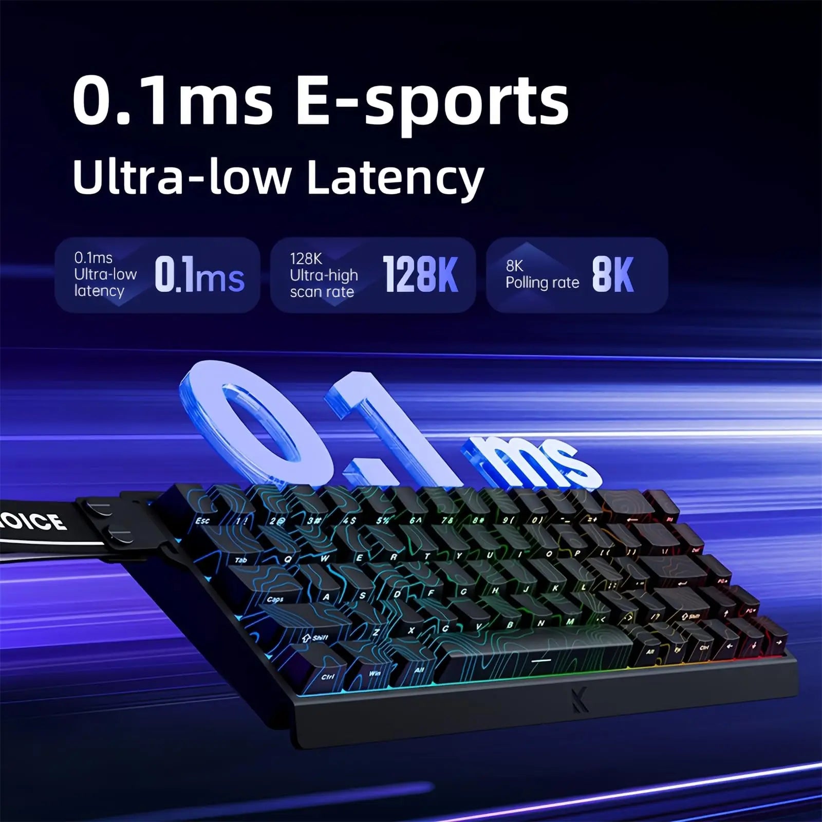 MCHOSE ACE68 Magnetic Keyboard Wired Mechanical Gaming 0.01mm RapidTrigg 8000Hz SOCD/Rs 0.125ms 128K Sampling Rate for Logitech