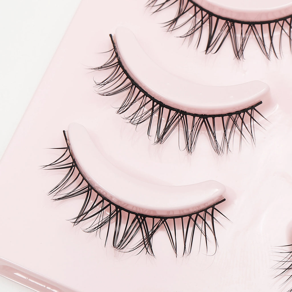 Anime Manga False Eyelashes - Natural Wispy Faux Lashes - 5 Pairs Set False Eyelashes Tidesmit