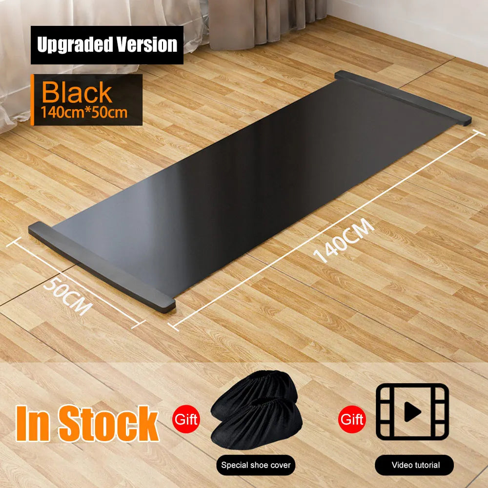 140/180/200cm Multifunctional Yoga Sliding Mat for Ice Hockey Roller Skating Leg Exercise Indoor Sliding Fitness Training Board