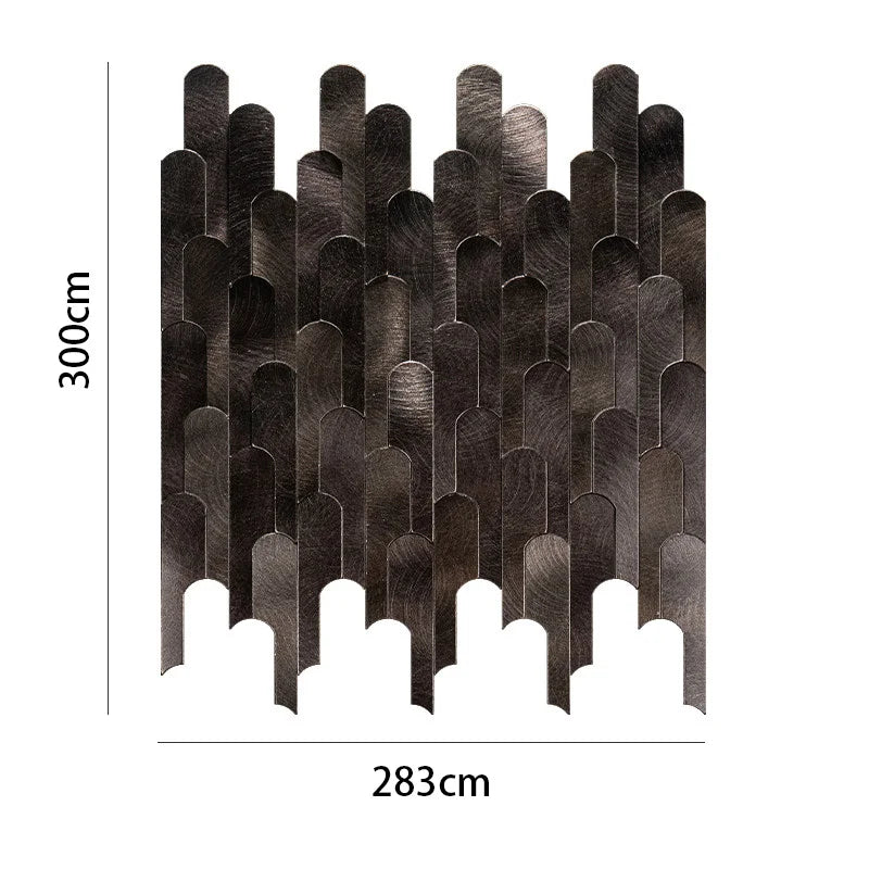 Long Strip 3D Metal Mosaic Tile Peel and Stick Self Adhesive Wall Sticker for Coffee Bar Bathroom Backsplash Wall Decor
