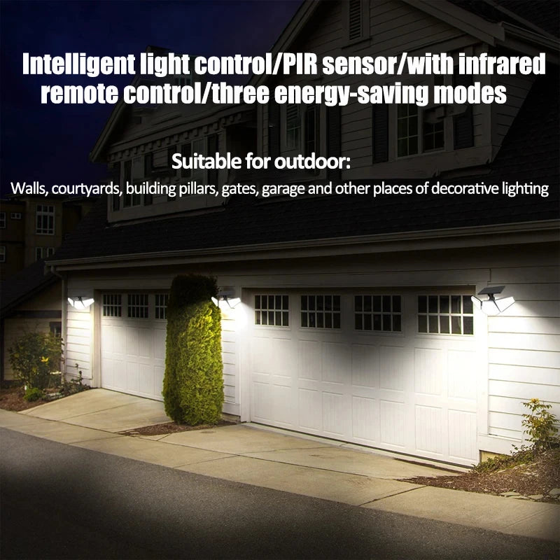 1/2Pcs Solar Outdoor Lights, 113 LED Security Lights With Remote Control, 270 Degree Angle Adjusted, Outdoor IP65 Waterproof, 3 Lighting Modes, 1.5W Solar Panel, PIR Human Detect, Garden Yard Solar Wall Lights