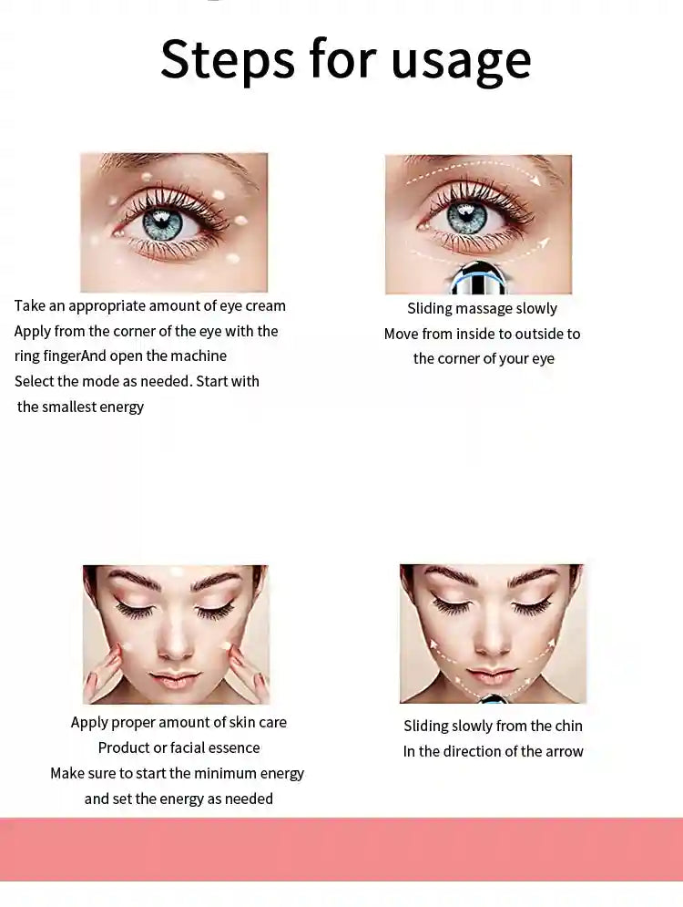 Eye Massage Instrument 3-in-1 Facial Lift and Skin Tightening Device Eye Massage Instrument Tidesmit
