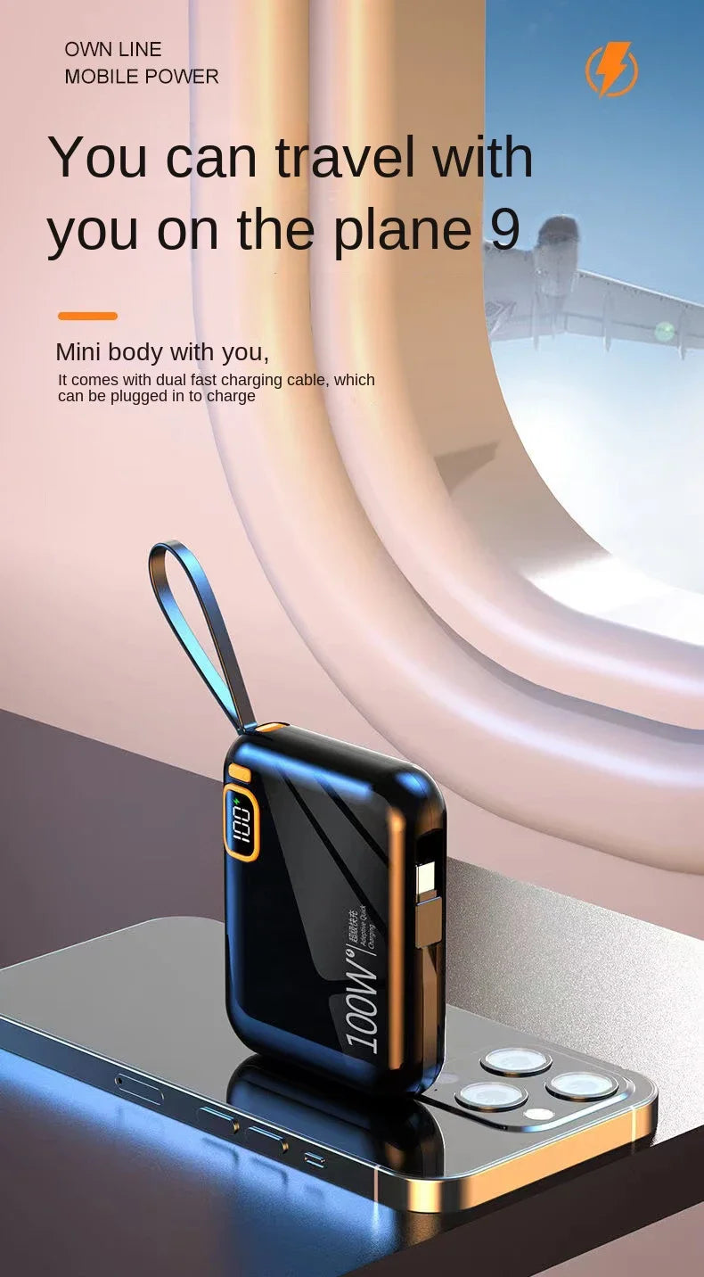 Tidesmit 50000mAh Fast Charging Power Bank with Detachable Cable Tidesmit