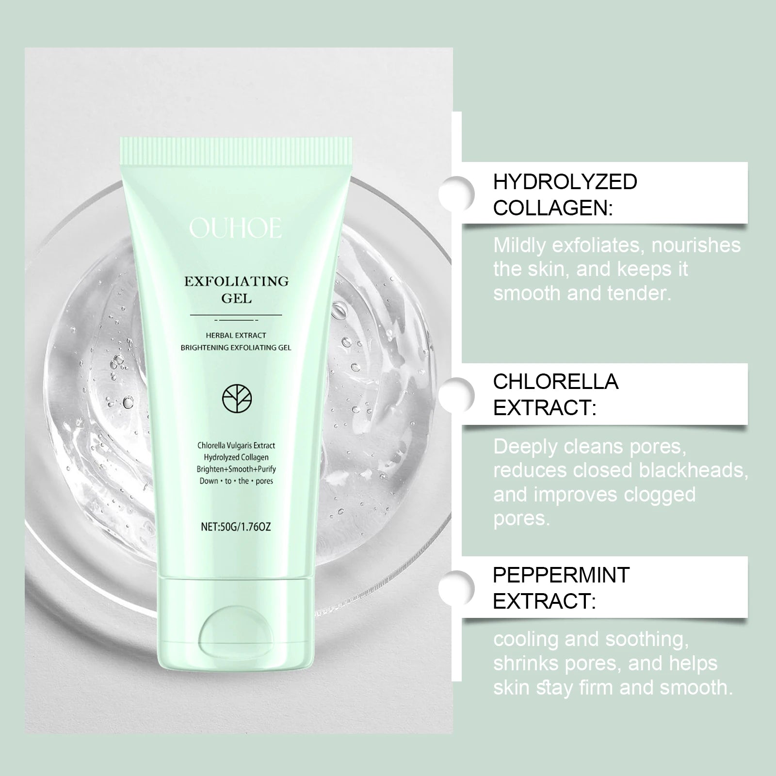 Exfoliating Peeling Gel for Dark Spots - Deep Pore Cleansing 50g Scrubs Treatments Tidesmit