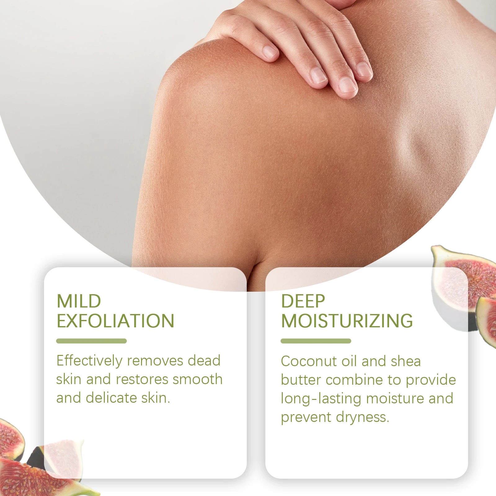 Fig Sugar Body Scrub Exfoliating Moisturizer - Natural Smoothing Care Scrubs Treatments Tidesmit