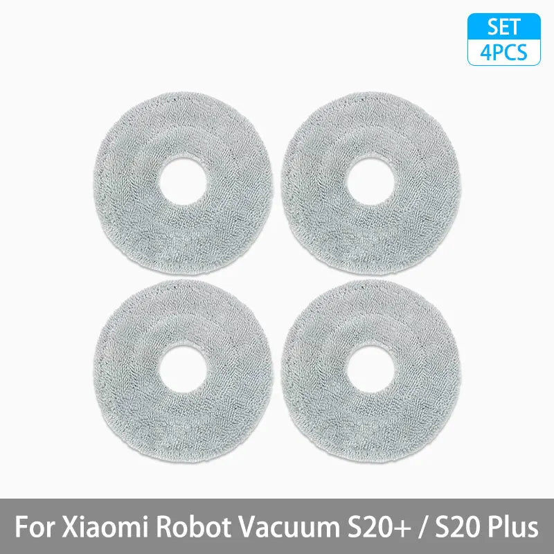 Tidesmit replacement parts set for Xiaomi Robot Vacuum S20 Plus, including main brush, side brush, filter and mop.