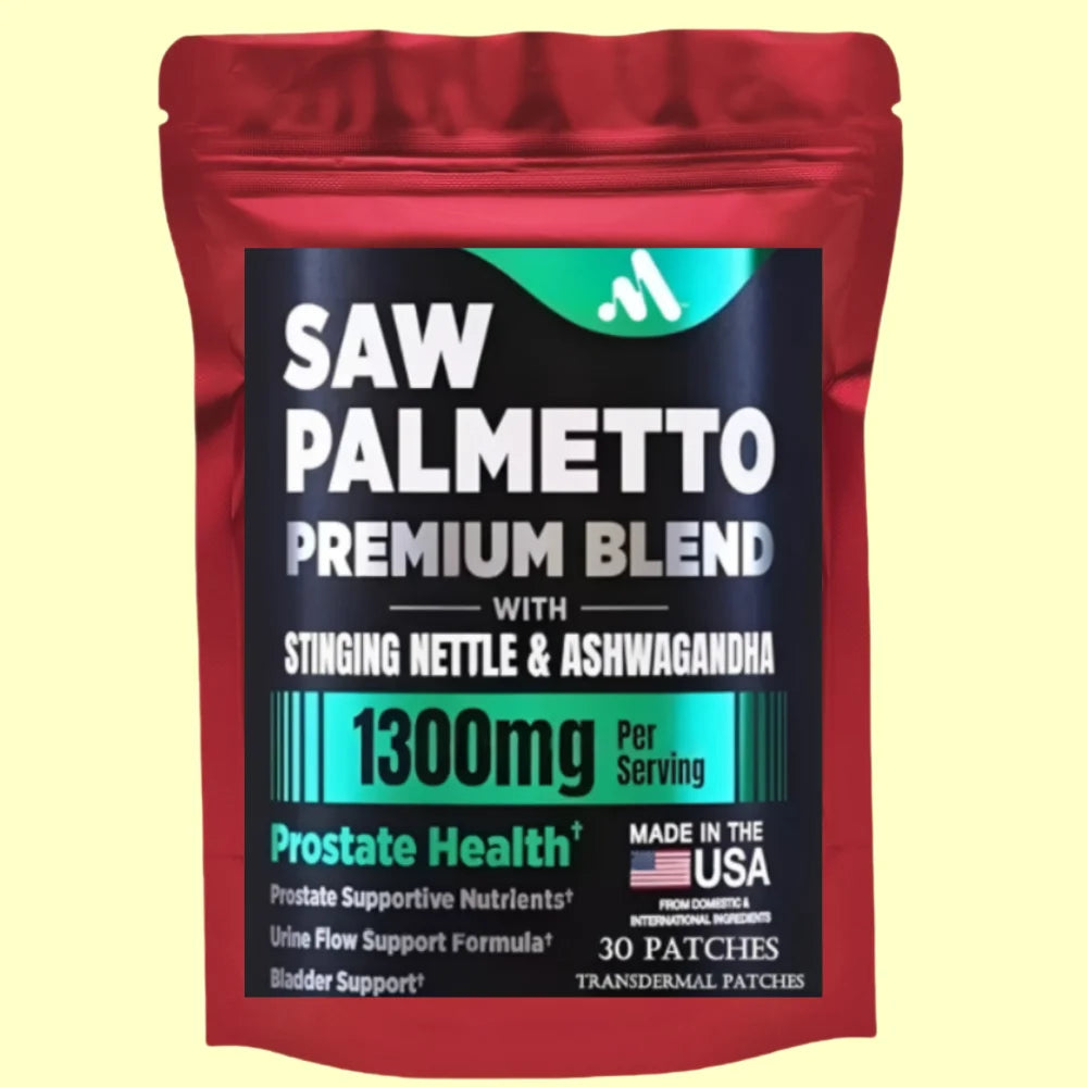 Pure Saw Palmetto Extract Patches - Stinging Nettle, Ashwagandha, Transdermal Patches Relief of Bladder and Urinary System
