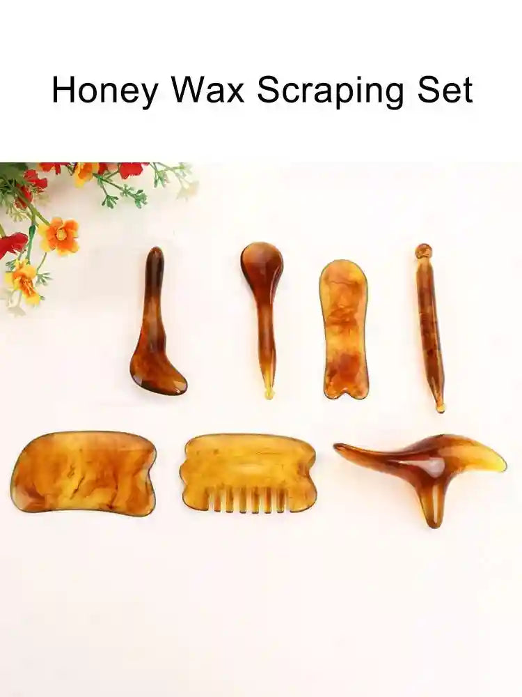 Gua Sha Scraping Tool Set 6-in-1 Face Body Massage Kit - Amber Eye Massage Instrument Tidesmit