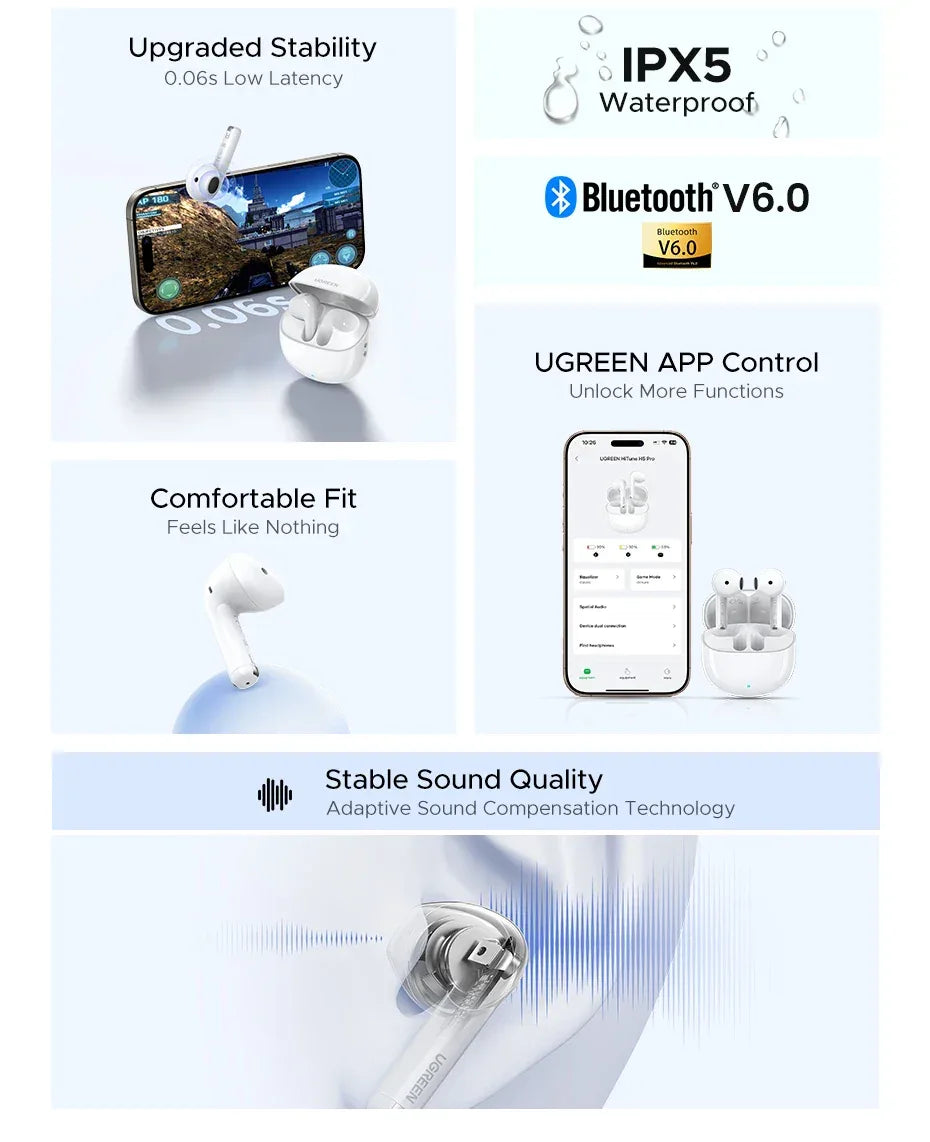 Wireless Bluetooth Earbuds, 35H Playtime ANC In-Ear | Tidesmit Tidesmit