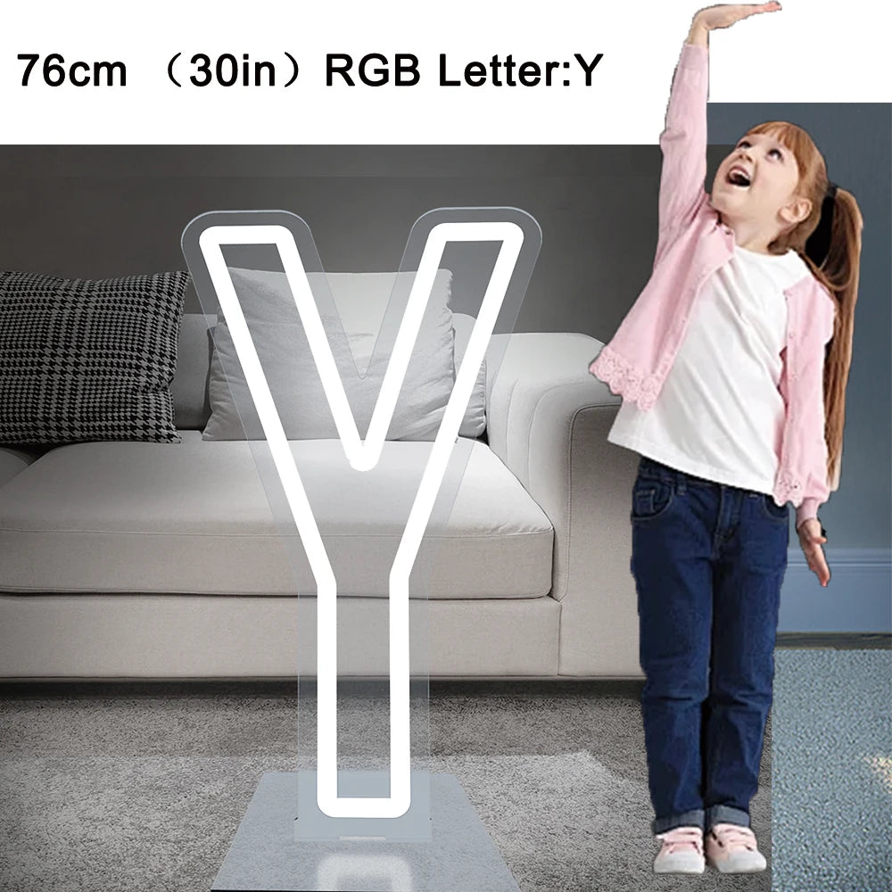76cm Tall LED Alphabet Light Up Letters for Professional Event Decor 76cm Y White Tidesmit