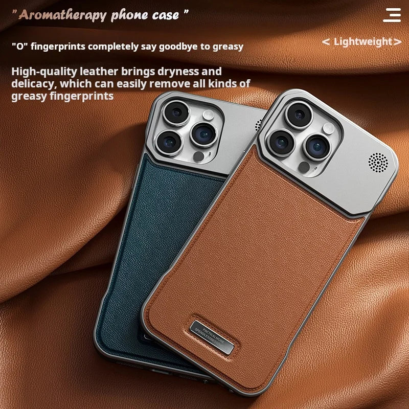iPhone 15 Leather Aromatherapy Case with Magnetic MagSafe Protection Tidesmit