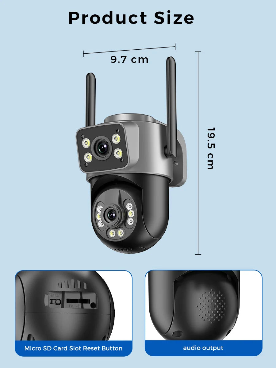 BESDER 5K 10MP PTZ Wifi Camera AI Auto Tracking 5G Dual Band Outdoor Dual Lens 8MP 4K CCTV Security IP Camera Wifi6 Cam Audio