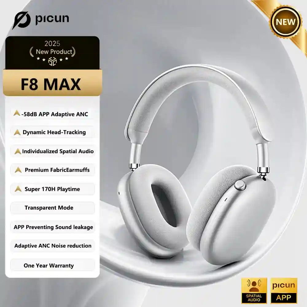 Wireless Headphones with Hybrid Active Noise Cancellation & 180H Battery Silver China Mainland Tidesmit