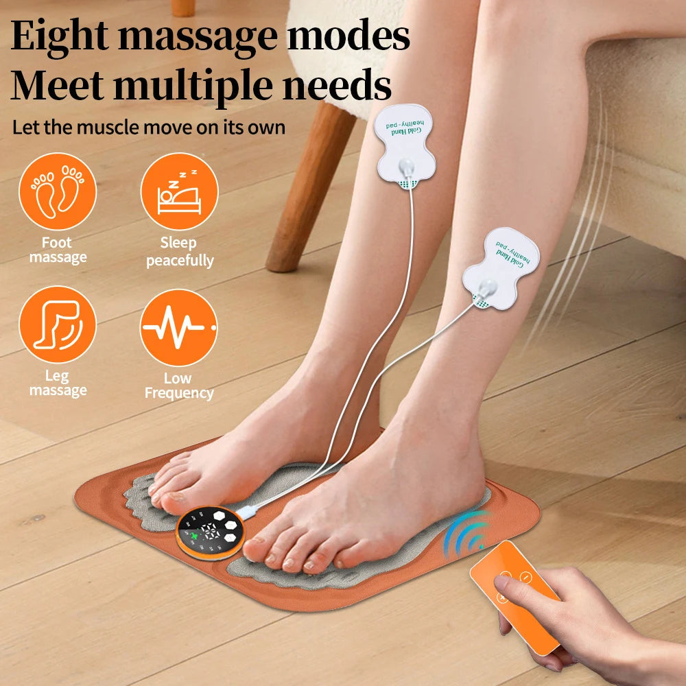 Foldable Electric Foot Massager Mat - 8 Mode Muscle Stimulator Relaxation Treatment Tidesmit