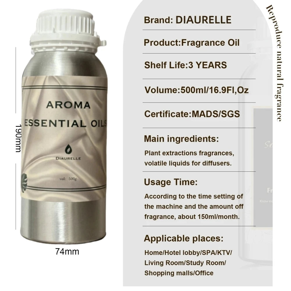 500ML Flower Aventus Essential Oil Home Air Freshener Pure Plant Essential Oil Hotel Room Fragrance Diffuser Oils Air Purifier