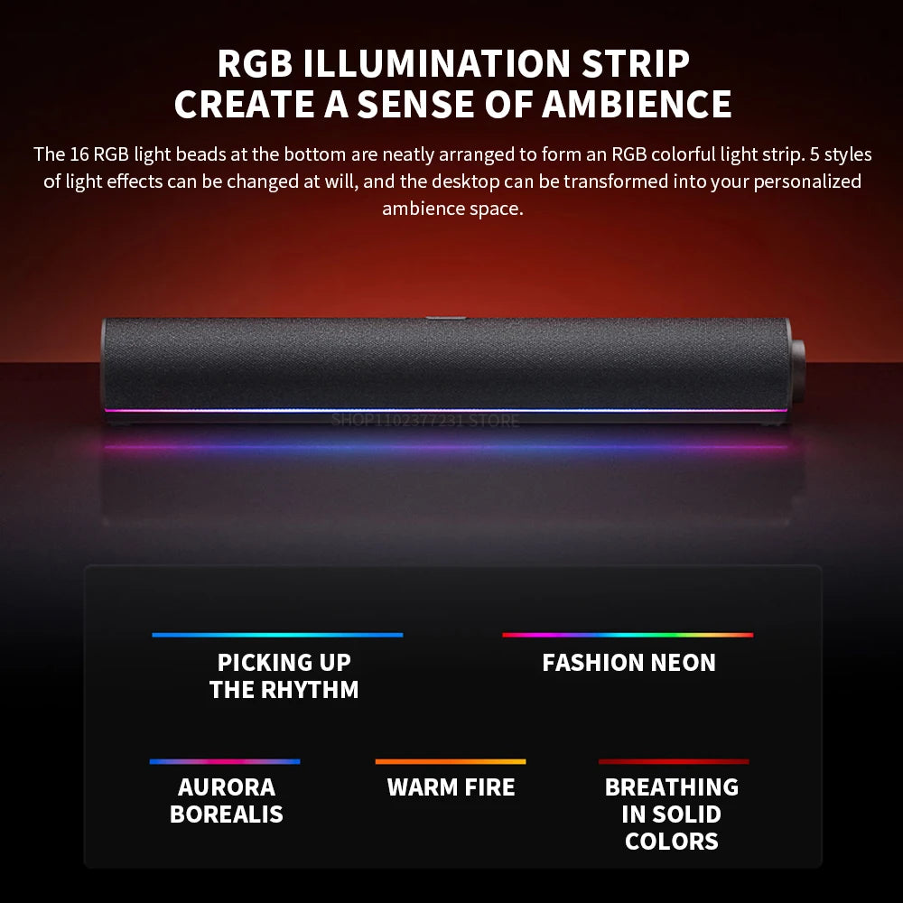 Redmi Computer Speaker Four-Unit Two-Channel Stereo RGB Ambient Light Bluetooth 5.0 Built-in Microphone Knob Control -CN Version
