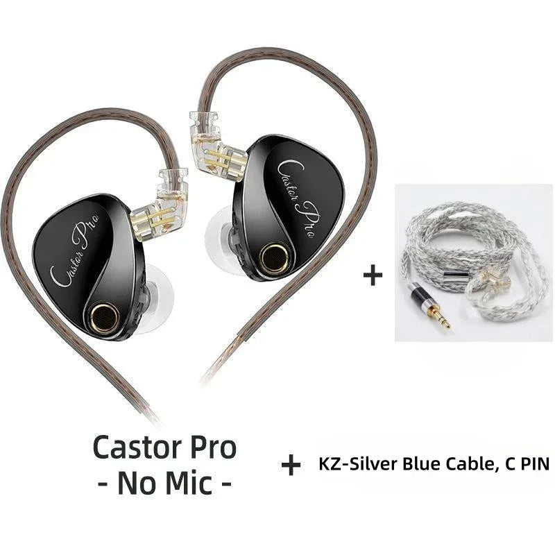 Tidesmit Dual Dynamic Driver Hi-Fi Wired In-Ear Monitors Blk NOMIC-Silver cab Tidesmit