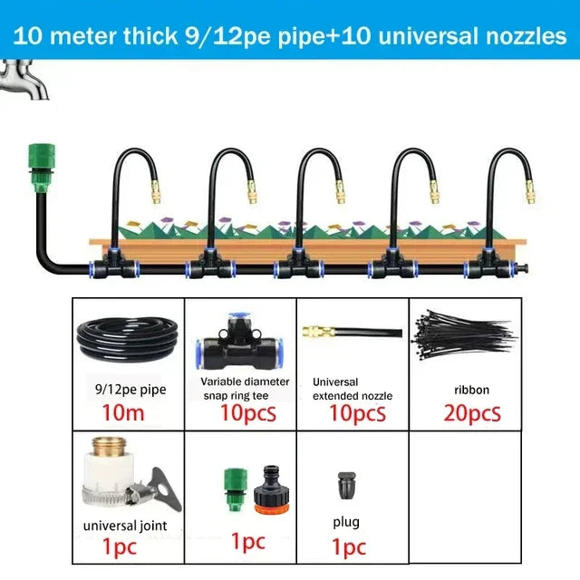 5-20M Universal Automatic Irrigation Sprinkler Kit Garden Balcony Atomization Sprinkler Watering Kits Rotating Copper Nozzle