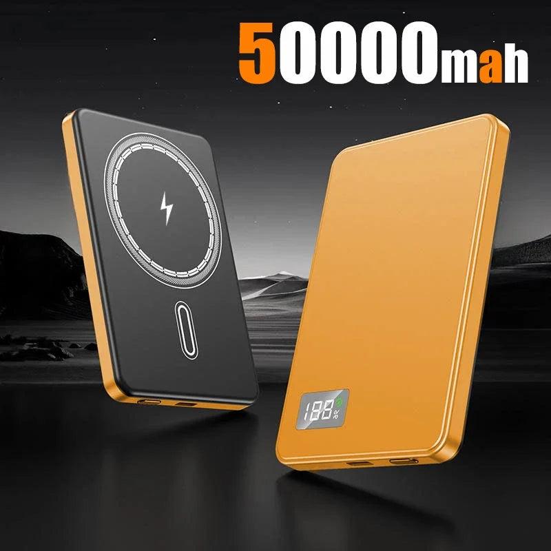 Magnetic Portable Charger 50000mAh - 22.5W Fast Charging Power Bank Orange-50000mAh Tidesmit