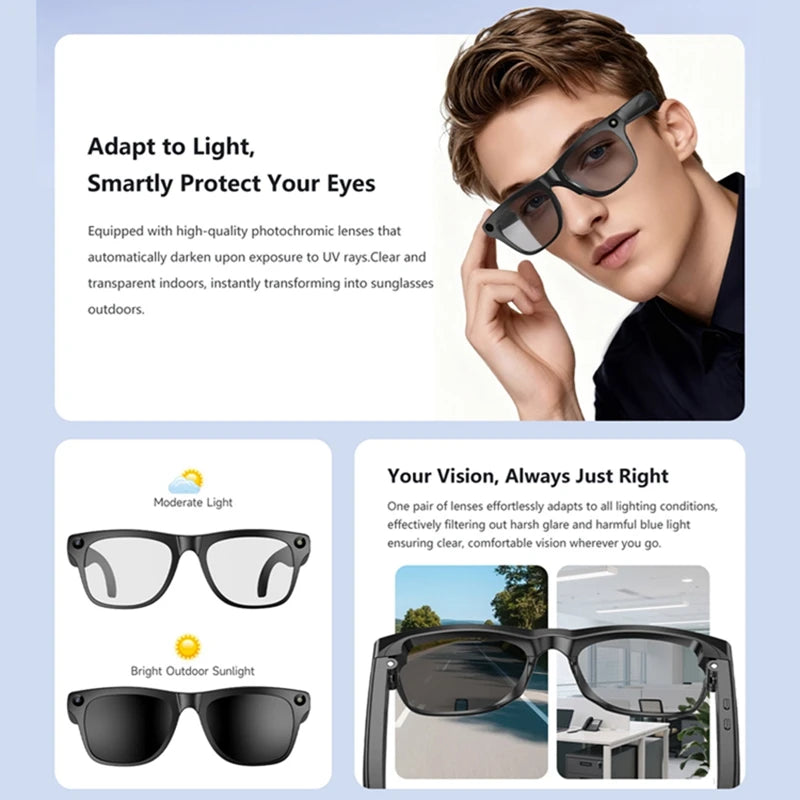AI Smart Glasses with 4K Camera and Live Translation - Tidesmit Tidesmit