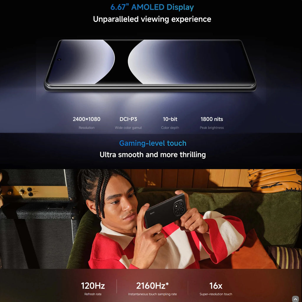 Xiaomi Redmi Note 14 Pro, 8+256GB Global Version, 120Hz 6.67"AMOLED Display, 200MP Camera, 5500mAh+45W Charge, Helio G100-Ultra