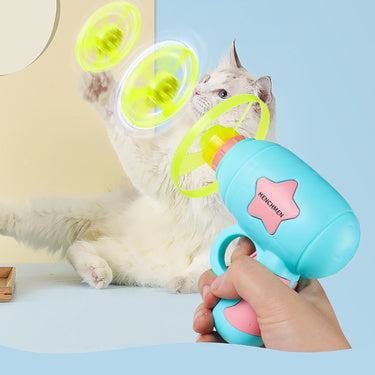 New Funny Cat Toy Interactive Play Pet Training Toy Mini Flying Disc Windmill Catapult Pet Toys Cat Dog Chewing Playing Supplies