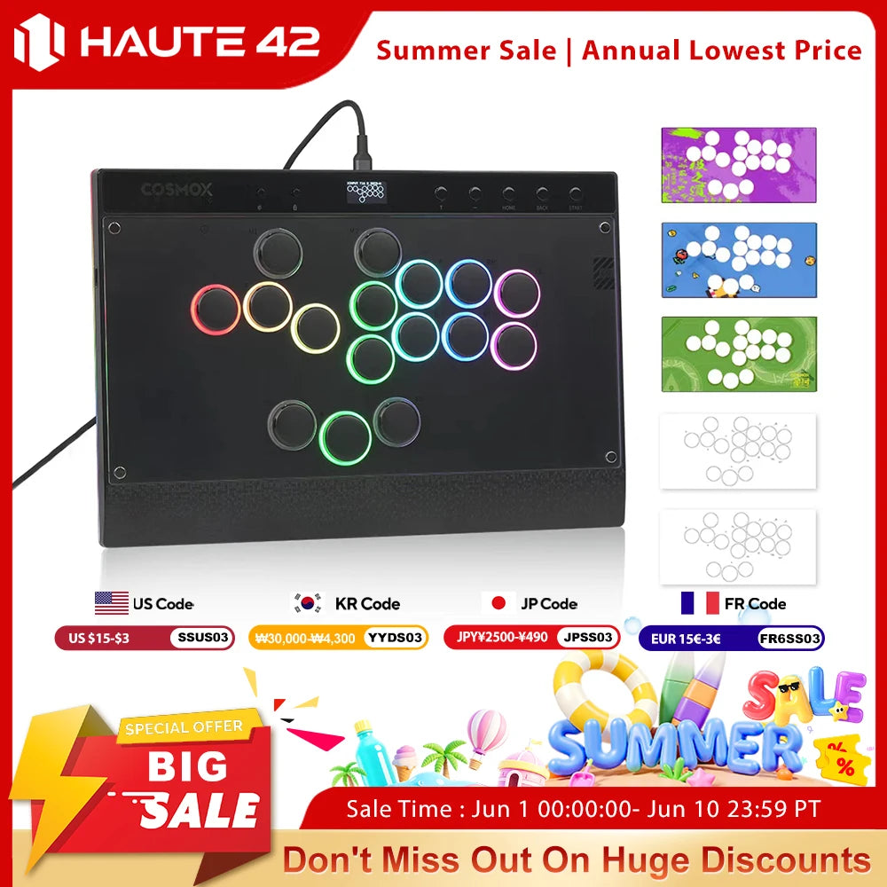 Haute42 C16 Magnetic Leverless Hitbox Controller Stickless Arcade Controller Keyboard For PC/ PS5/PS4 Hitbox Fighting Stick