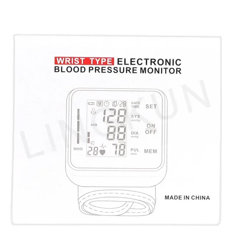 English Voice High Accurate BP Monitors Wrist Blood Pressure Monitor Tonometer Digital Sphygmomanometer Electronic Bp Monitors