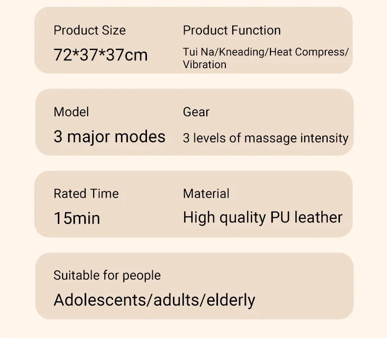 Electric Massage Pillow for Muscle Relief with Heat Therapy - QWW728 Massage Chairs Tidesmit