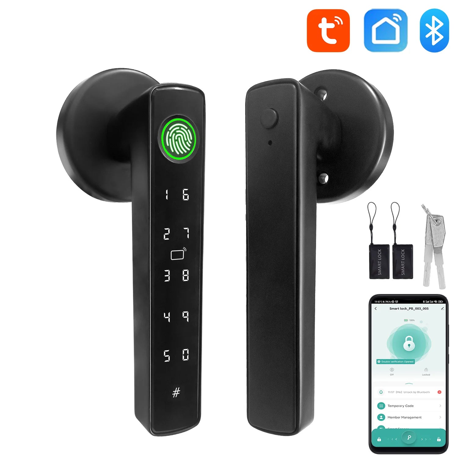 Tuya Smart Bluetooth Door Lock Biometric Electronic Lock Home Kit Smart Home Automation Home Protection Smart Life Control