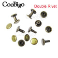 8x8mm bronze metal double cap rivets for DIY pet collars, leather crafts, and clothing hardware decoration.