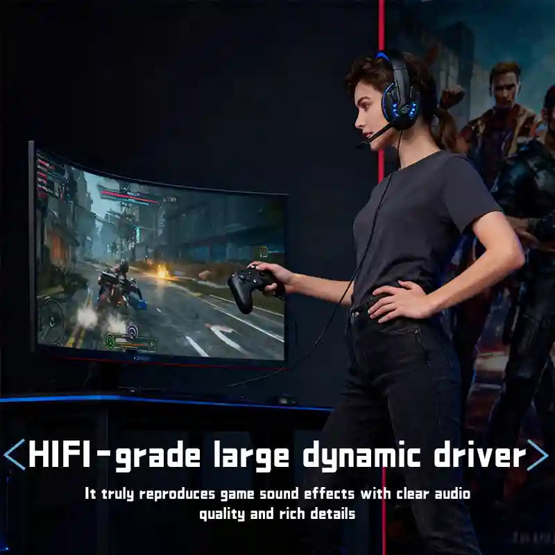 Gaming Headset with Noise Cancelling Mic - Over-Ear Stereo Sound Tidesmit