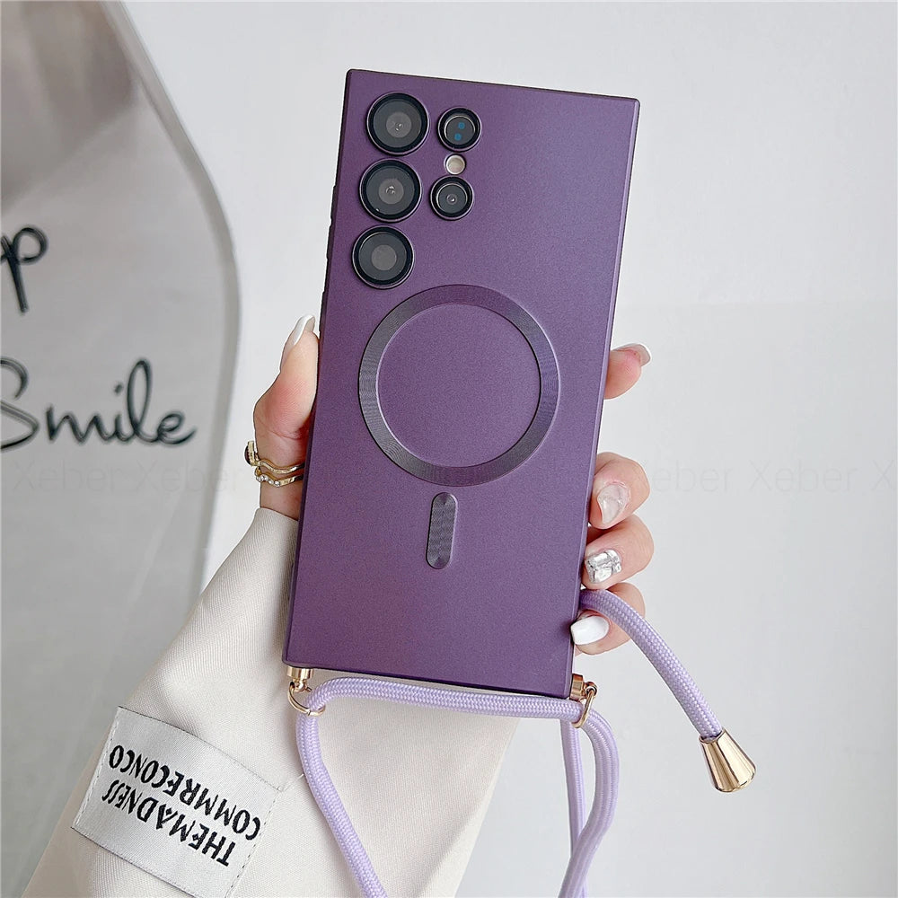 Samsung S25 Ultra Magnetic Case with Detachable Crossbody Lanyard Strap Tidesmit
