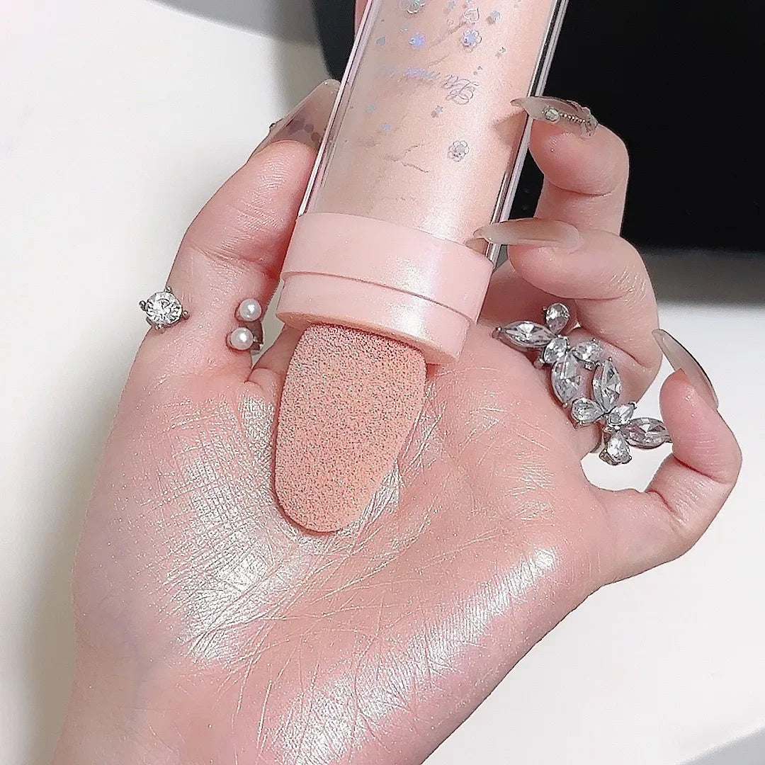 Tidesmit 3-color glitter powder highlighter for glowing face and body makeup with shimmer finish shade swatch