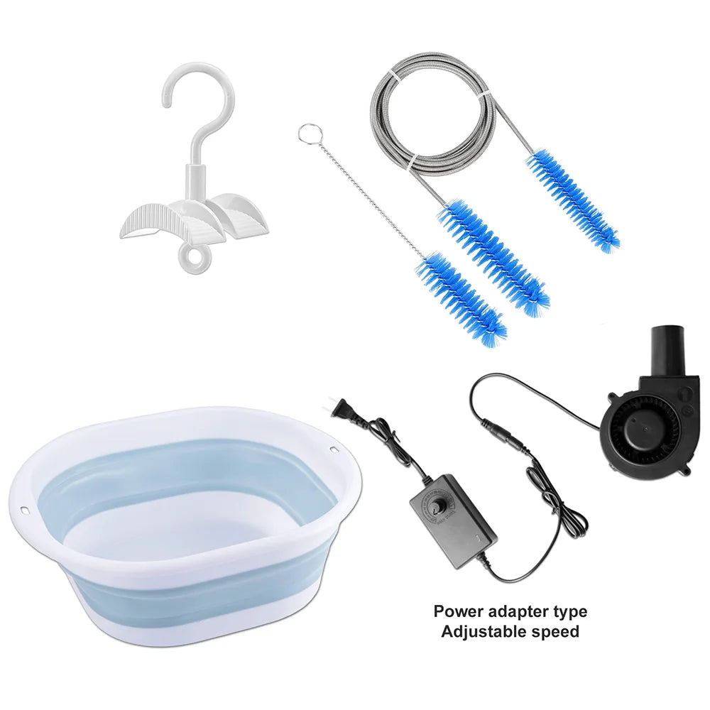 4 Pack CPAP Cleaning Kit for Hose & Mask, with Cpap Hose Dryer, Collapsible Wash Basin & Hose Hanger, Universal Cleaning Brush