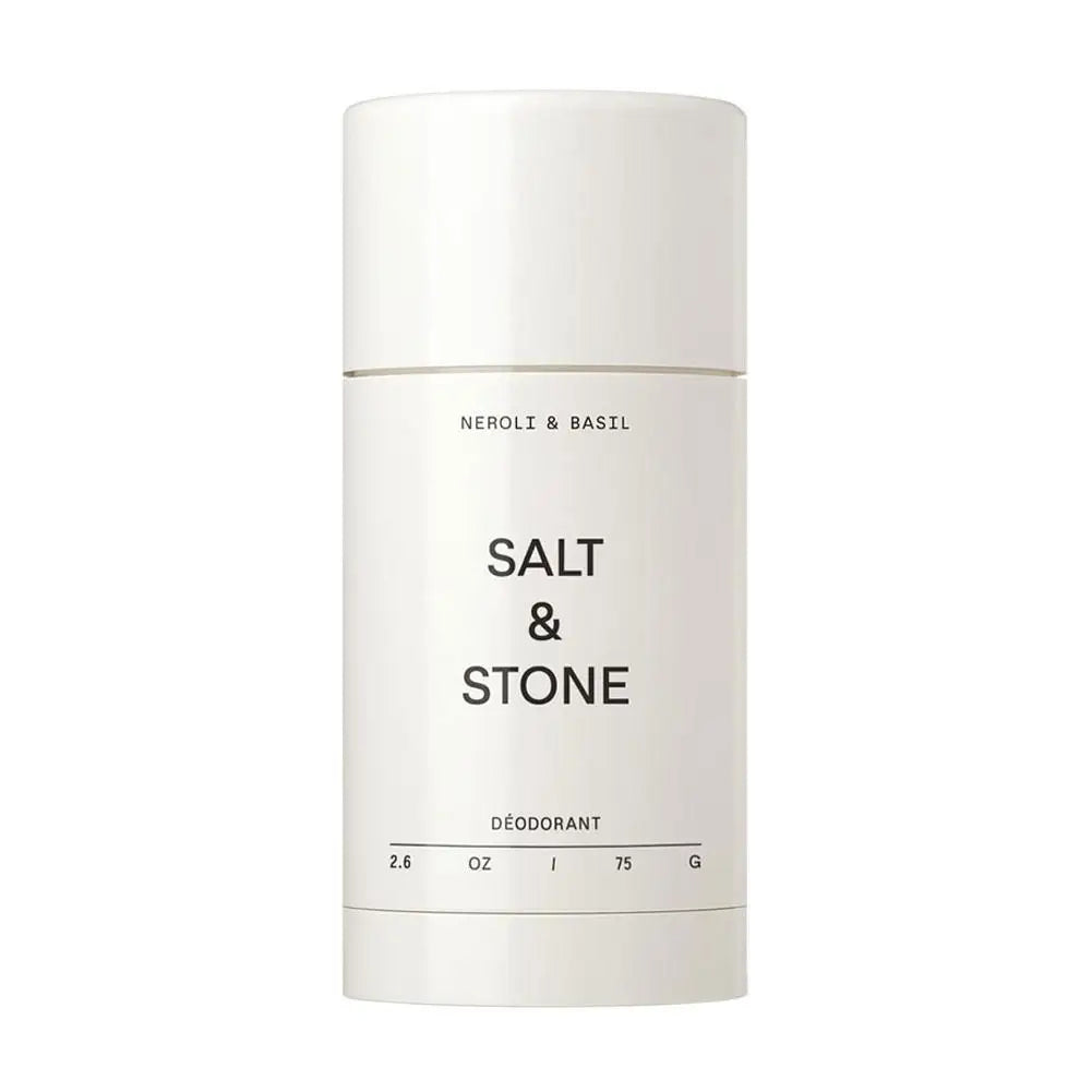 SALT&STONE natural plant deodorant stick with Black Rose, Oud, Neroli, and Basil for unisex body odor protection.