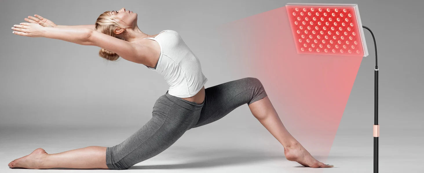 Red Light Therapy Lamp,660&850 nm NIR LED Panel Light with Adjustable Stand,Infrared Red Light Therapy Device for Full Body Skin