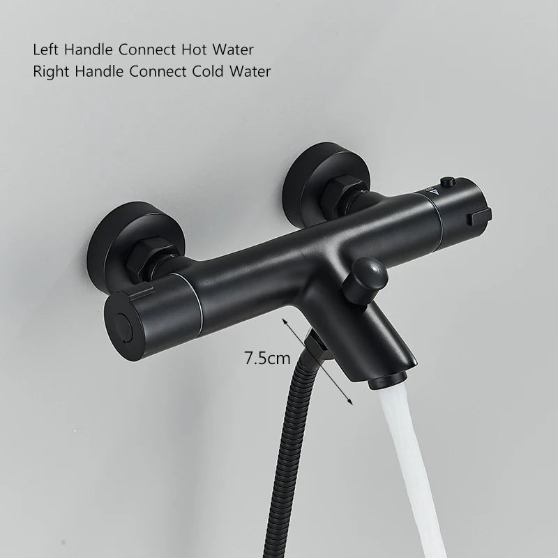 Thermostatic Shower Faucet Mixing Valve Thermostatic Faucet Shower Faucet Bathroom Combination Water Long Spout Bathtub Faucet