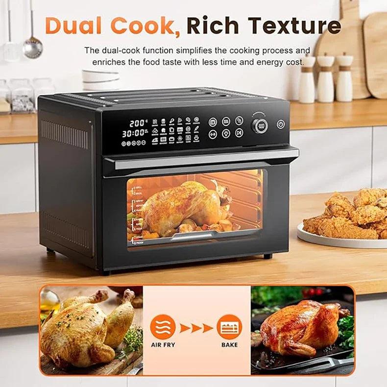 OEM 30L 18-in-1 Electric Air Fryer Oven Toaster Oven Combo 13inches Pizza Roast Oven With 4 Accessories For Household Use