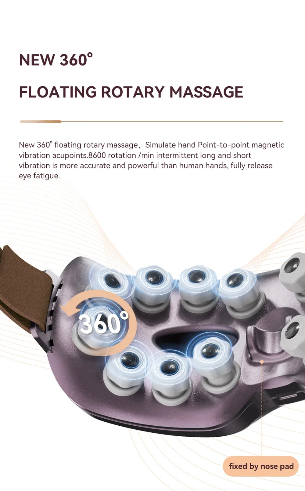 Electric Eye Massager with Bluetooth - Portable Heat Therapy Relief Massage Chairs Tidesmit