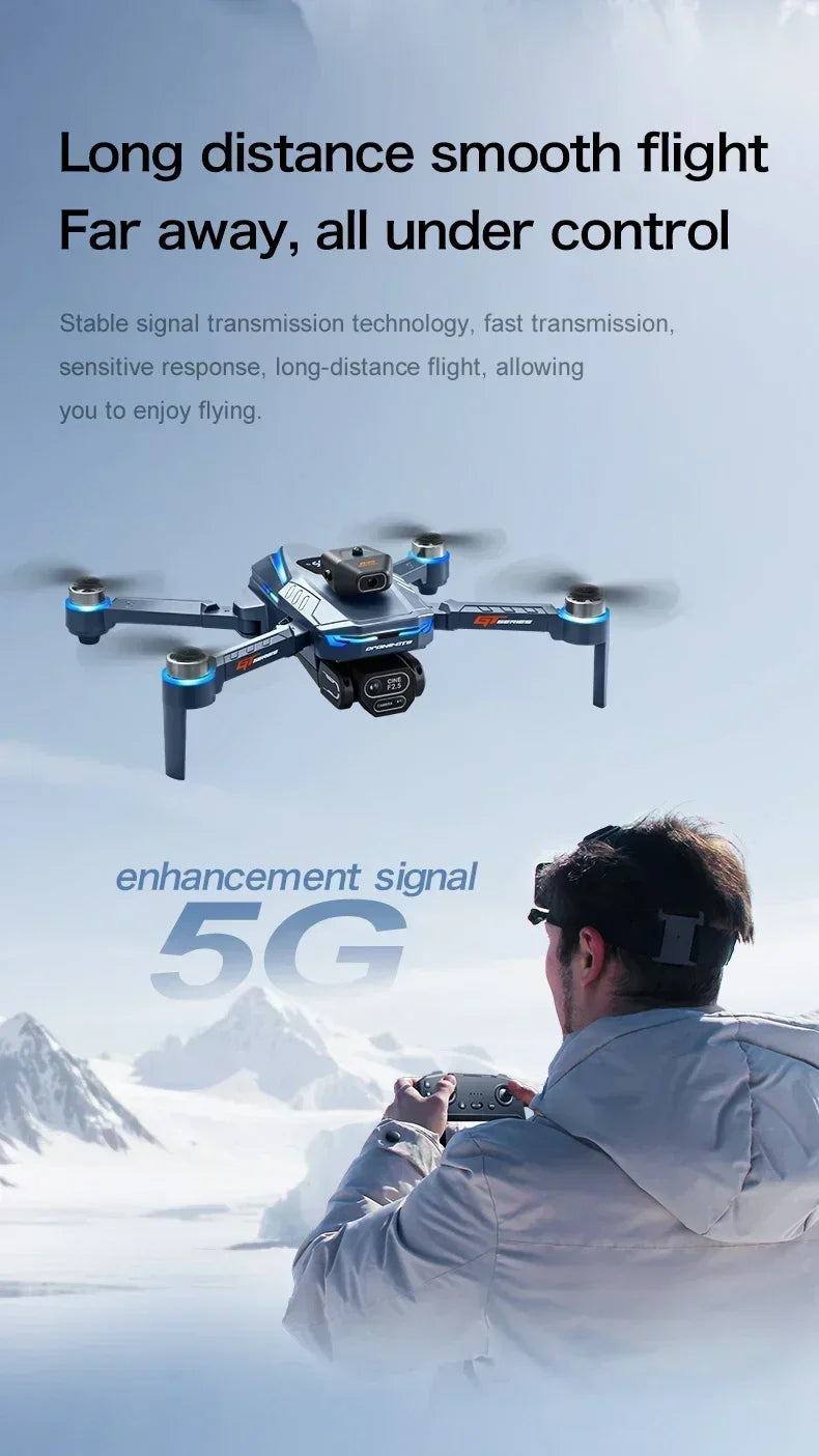 GT8 Dual Lens Camera Drone - 8K GPS Obstacle Avoidance Foldable Drone Tidesmit