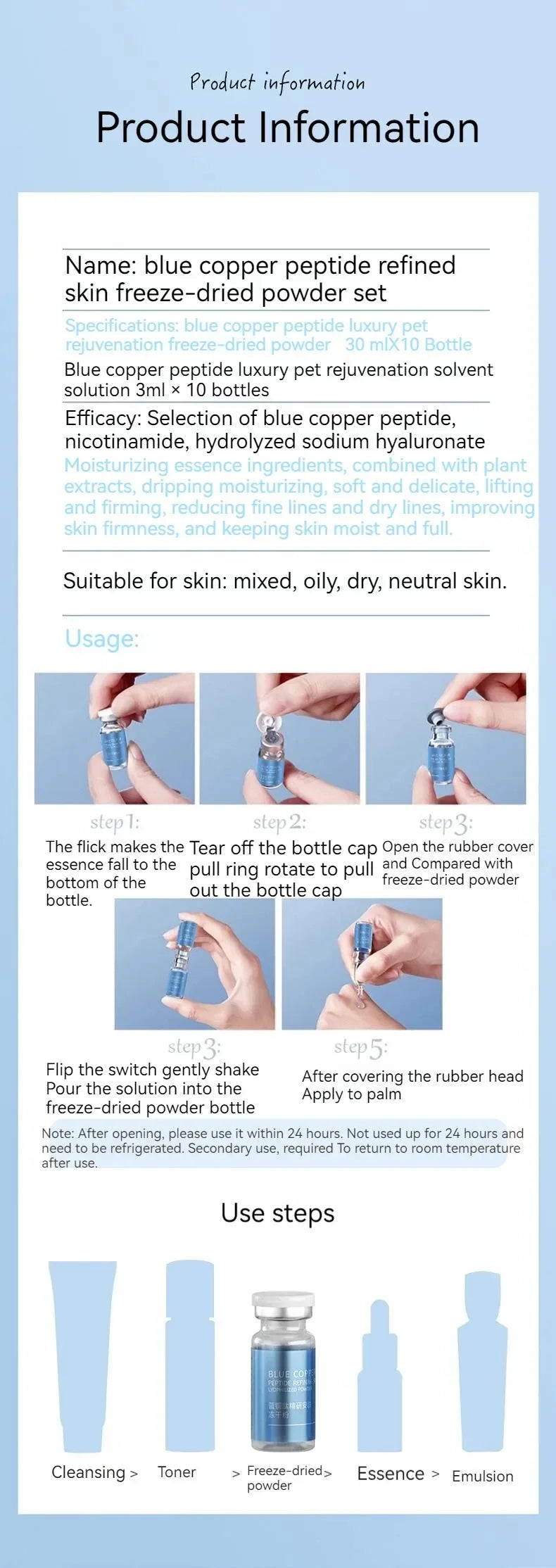 Copper Peptide Serum Anti-Wrinkle Treatment by Tidesmit Relaxation Treatment Tidesmit