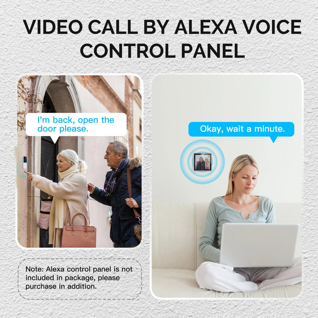 MOES Tuya Smart WiFi Video Doorbell Camera with 2-Way Audio Intercom, Night Vision & Wireless Door Product Home Security