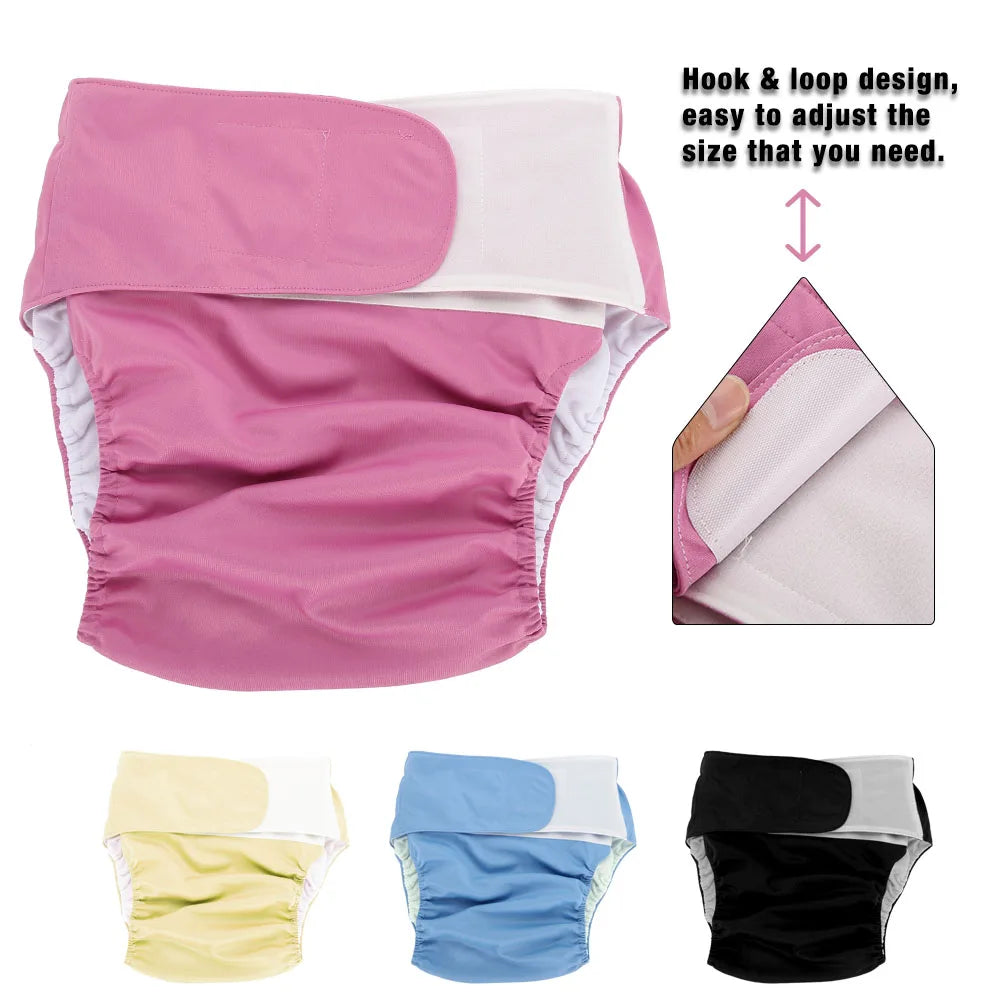 4 Colors Adult Cloth Diaper Reusable Washable Adjustable Large Nappy new