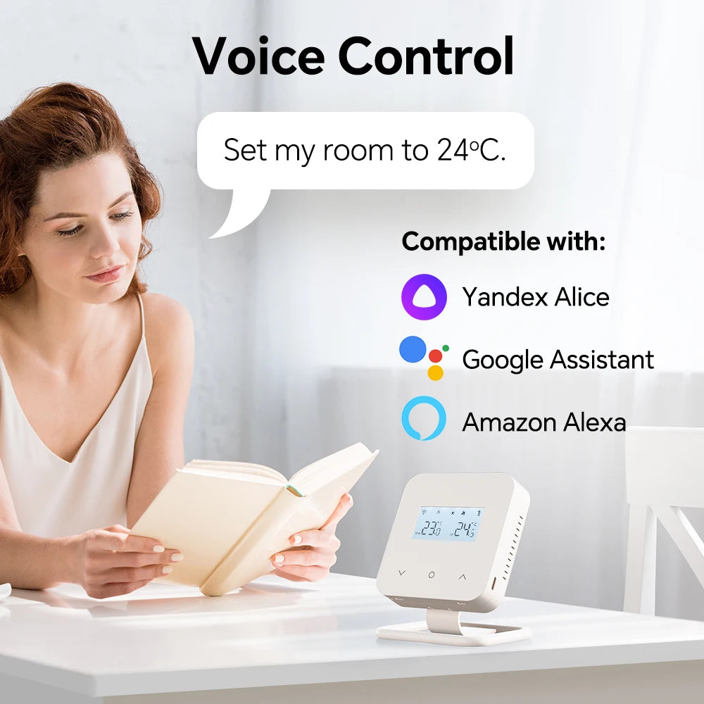 Beok Tuya Wifi Wireless Thermostat for Gas Boiler Remote Control Smart Home Thermoregulator,Alexa Google Home Alice
