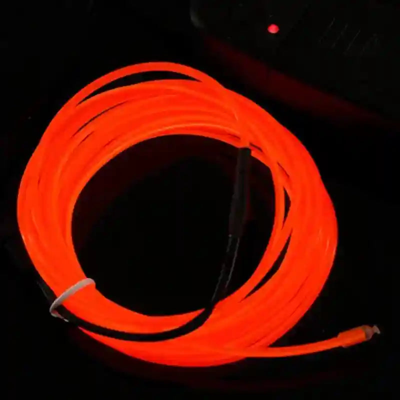 5M LED EL Wire Strip for Car Interior Ambient Lighting - Tidesmit Orange Tidesmit